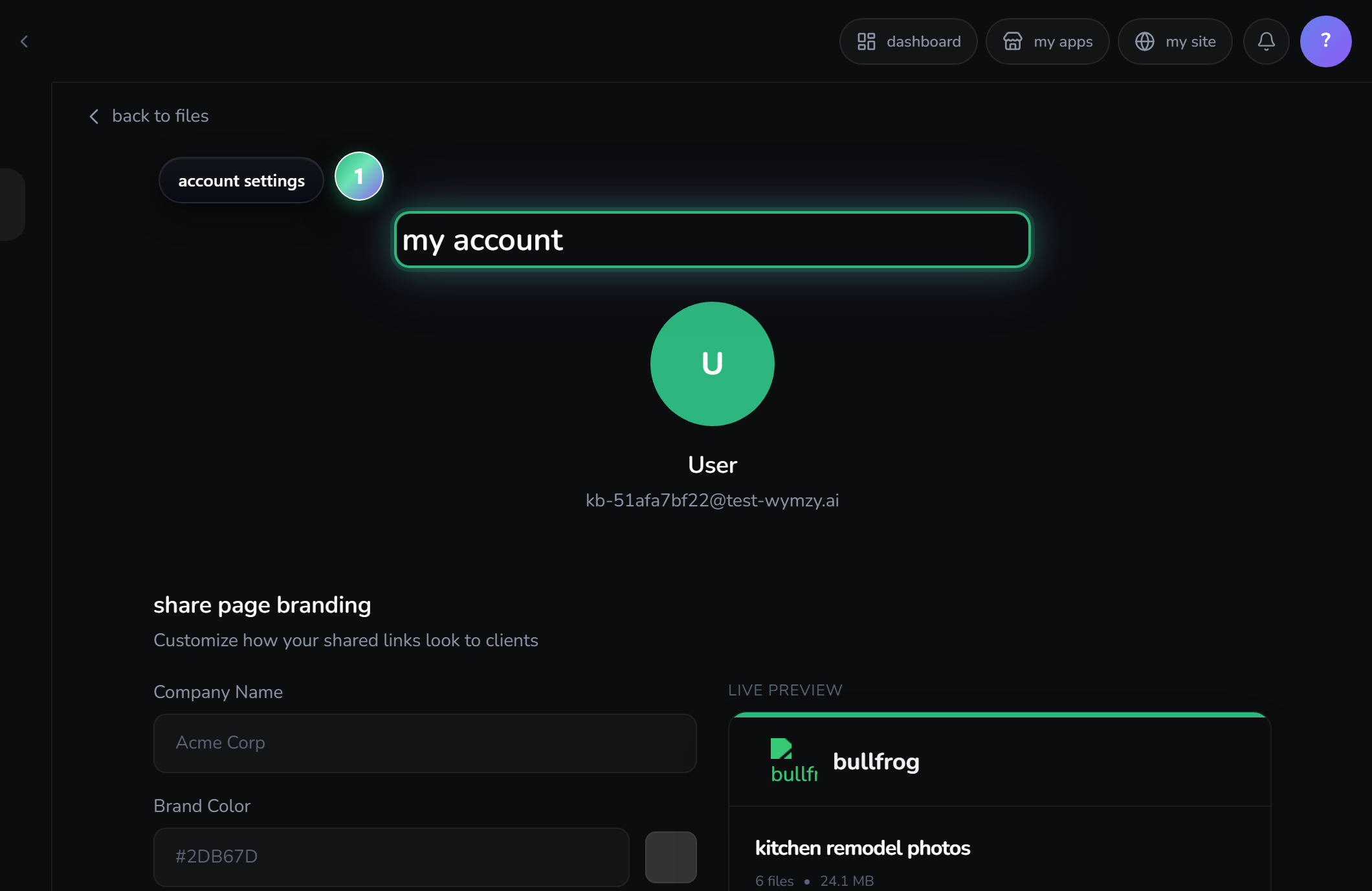 open bullfrog → subscription — step 1