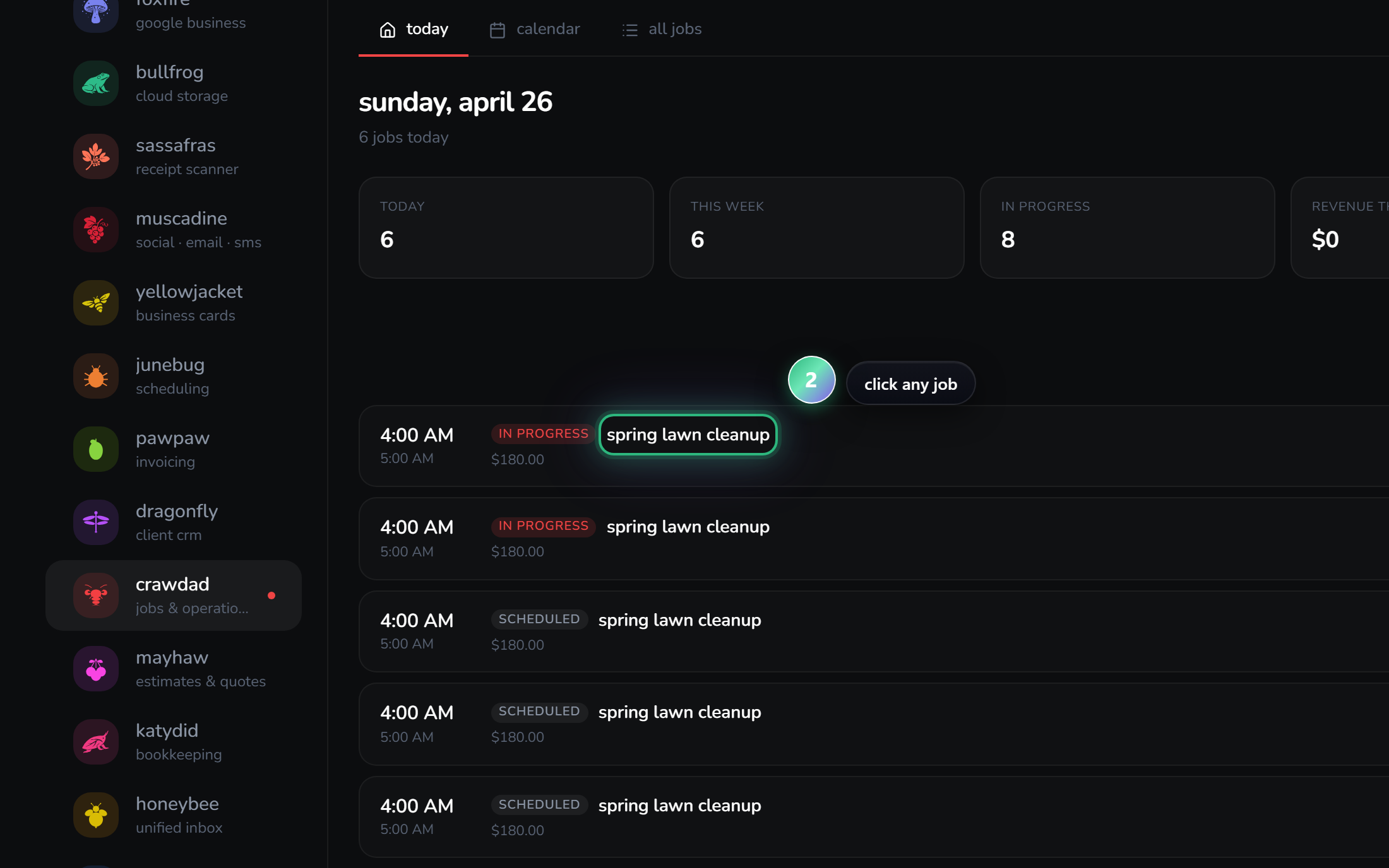 open the all jobs tab — step 2
